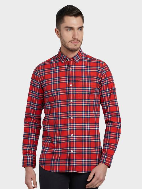 red checkered casual shirt - 17669746 - Very Small Image - 1