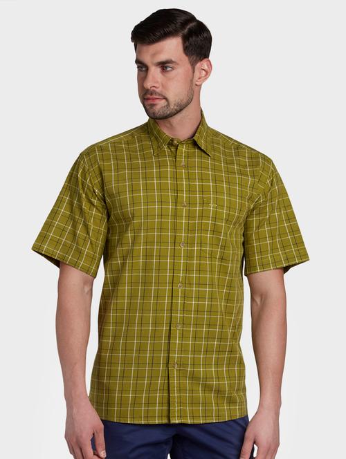 olive green checkered casual shirt - 17669759 - Very Small Image - 1