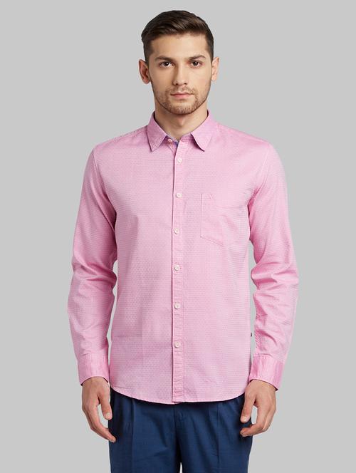 pink self design casual shirt - 17670046 - Very Small Image - 1