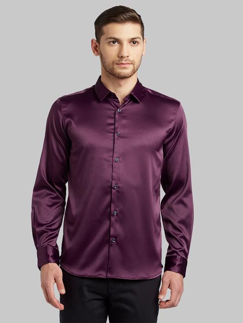 purple solid casual shirt - 17670098 - Very Small Image - 1