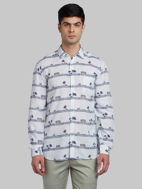white printed casual shirt - 17670152 - Very Small Image - 1