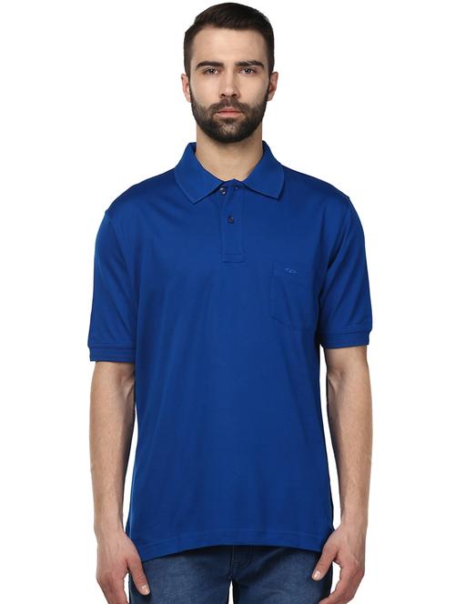 blue solid polo t-shirt - 17670167 - Very Small Image - 1