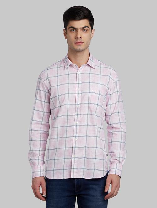 pink checkered casual shirt - 17670246 - Very Small Image - 1