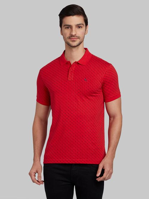 red printed polo t-shirt - 17670359 - Very Small Image - 1