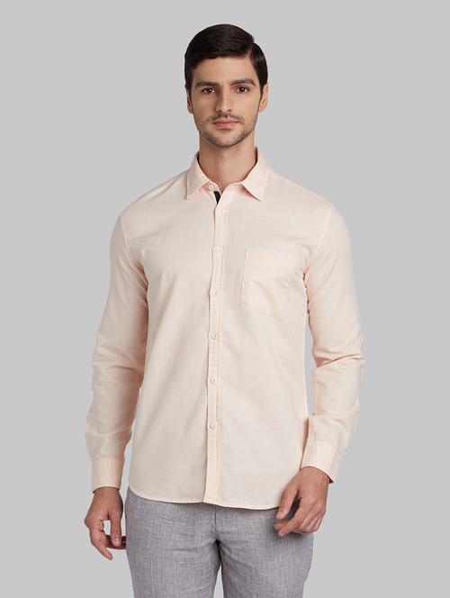 orange solid casual shirt - 17670360 - Very Small Image - 1