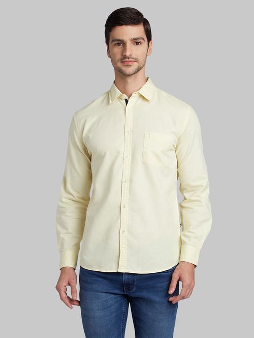 yellow solid casual shirt - 17670364 - Very Small Image - 1