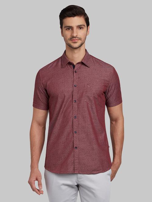 red printed casual shirt - 17670417 - Very Small Image - 1