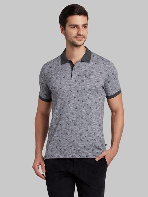 grey printed polo t-shirt - 17670418 - Very Small Image - 1