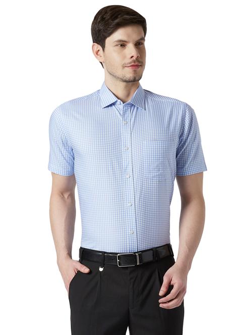 blue checkered formal shirt - 17670499 - Very Small Image - 1