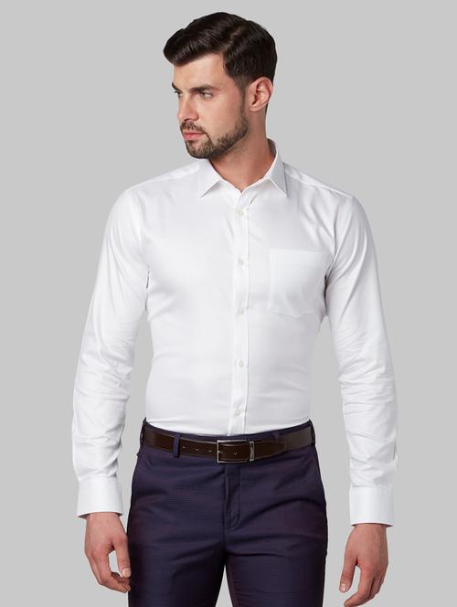white solid formal shirt - 17670538 - Very Small Image - 1