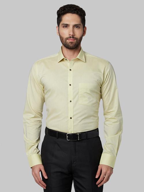 yellow solid formal shirt - 17670571 - Very Small Image - 1