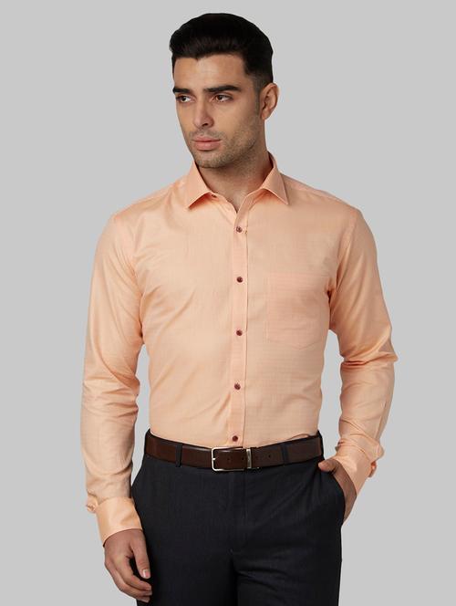 orange self design formal shirt - 17670582 - Very Small Image - 1