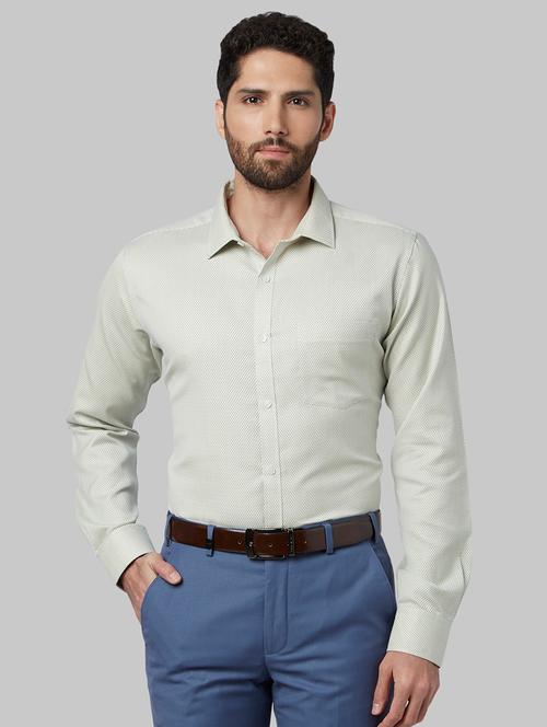 yellow self design formal shirt - 17670592 - Very Small Image - 1