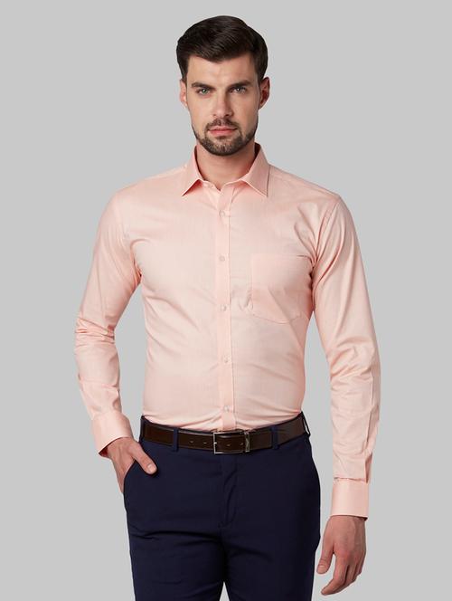 orange solid formal shirt - 17670641 - Very Small Image - 1