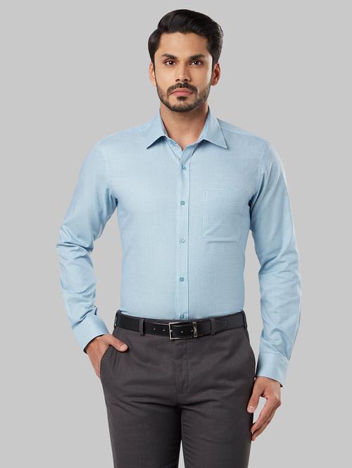 blue self design formal shirt - 17670687 - Very Small Image - 1