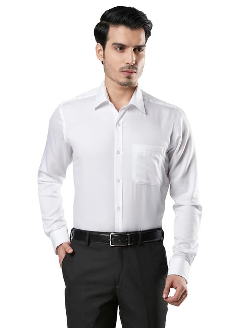 white solid formal shirt - 17670715 - Very Small Image - 1