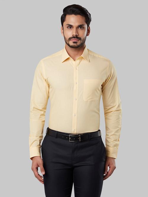 yellow solid formal shirt - 17670719 - Very Small Image - 1