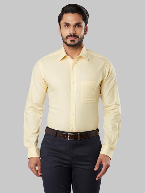 yellow solid formal shirt - 17670729 - Very Small Image - 1