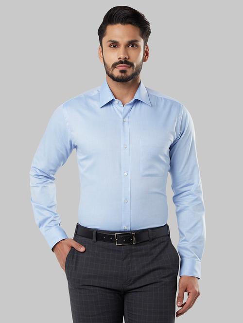 light blue self design formal shirt - 17670736 - Very Small Image - 1