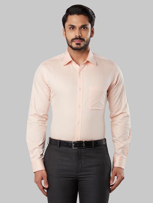 peach self design formal shirt - 17670742 - Very Small Image - 1