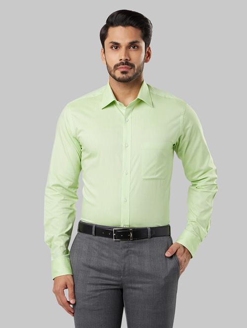 green solid formal shirt - 17670743 - Very Small Image - 1