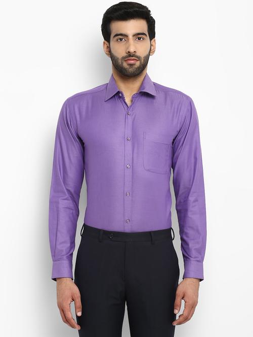 purple solid formal shirt - 17670860 - Very Small Image - 1