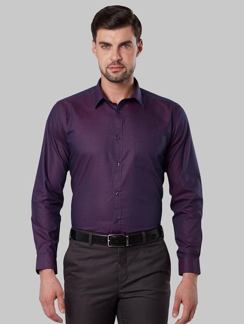 purple solid formal shirt - 17670925 - Very Small Image - 1