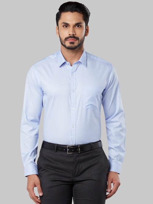 blue solid formal shirt - 17670928 - Very Small Image - 1