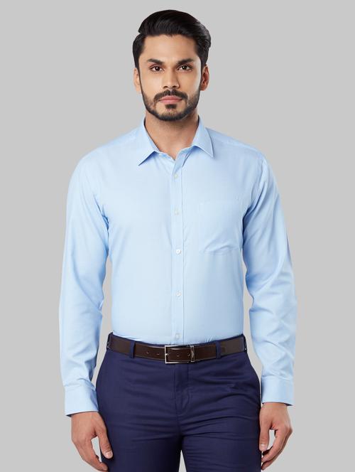 blue self design formal shirt - 17670932 - Very Small Image - 1