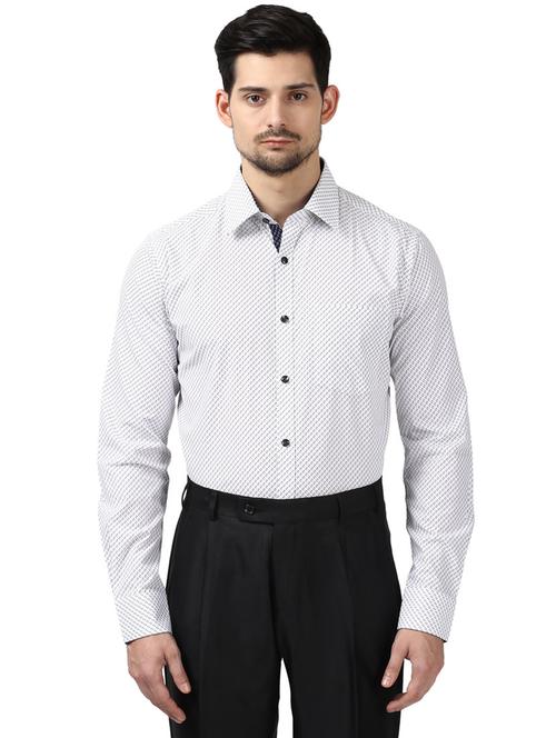 white printed formal shirt - 17670997 - Very Small Image - 1