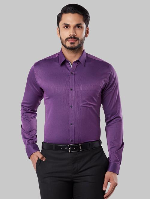 purple self design formal shirt - 17671029 - Very Small Image - 1
