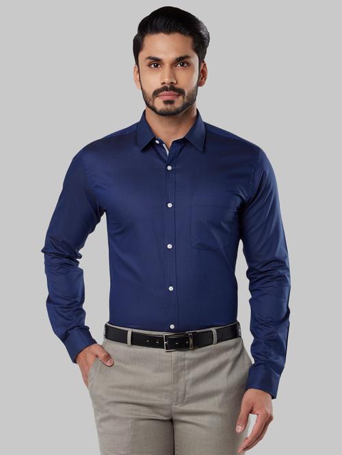 navy blue solid formal shirt - 17671067 - Very Small Image - 1
