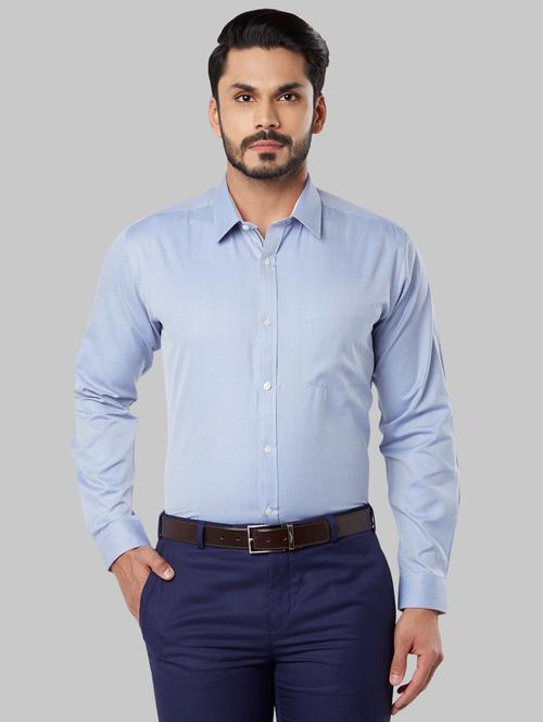 blue self design formal shirt - 17671071 - Very Small Image - 1