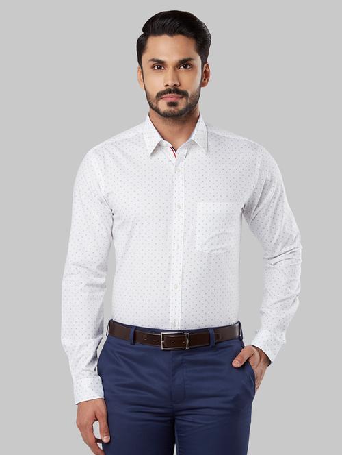 white printed formal shirt - 17671108 - Very Small Image - 1