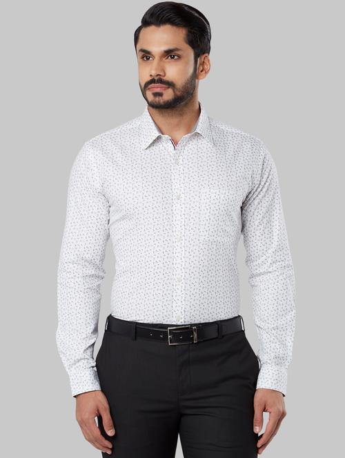 white printed formal shirt - 17671114 - Very Small Image - 1