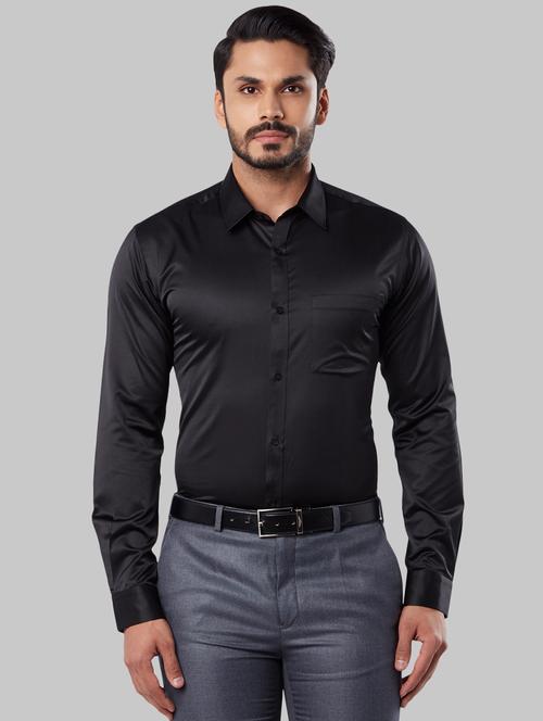 black solid formal shirt - 17671178 - Very Small Image - 1