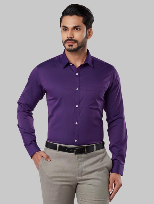 purple self design formal shirt - 17671192 - Very Small Image - 1