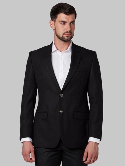 black solid single breasted formal blazer - 17671334 - Very Small Image - 1