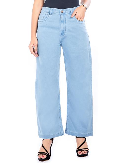 light blue cotton blend jeans - 17671894 - Very Small Image - 1