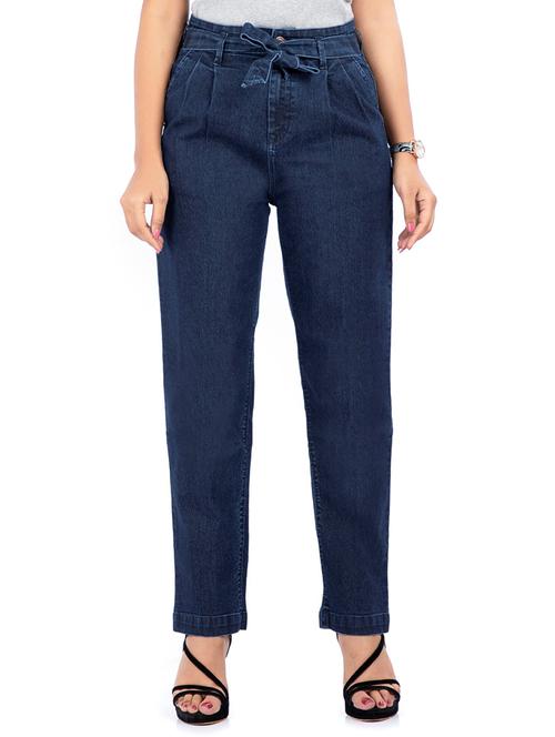 high rise tie front jeans - 17671904 - Very Small Image - 1