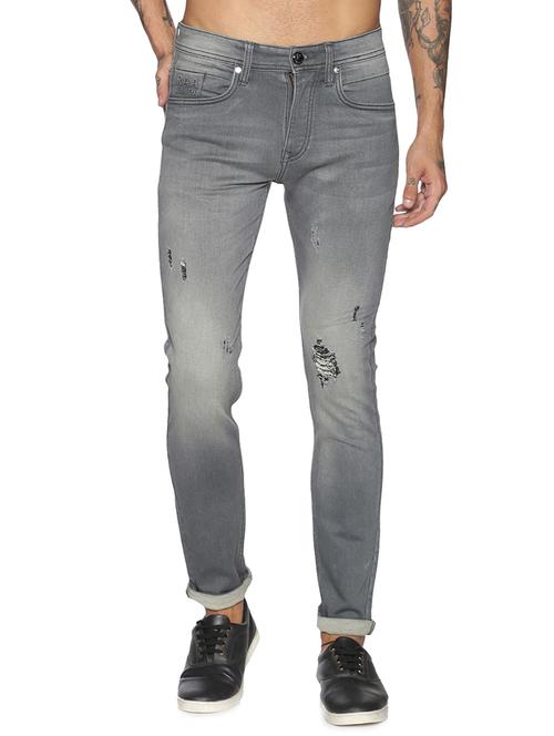 grey light washed ripped denim jeans - 17672709 - Very Small Image - 1