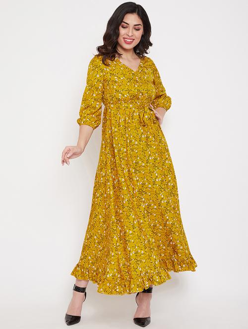 tie front floral flared dress - 17672763 - Very Small Image - 1