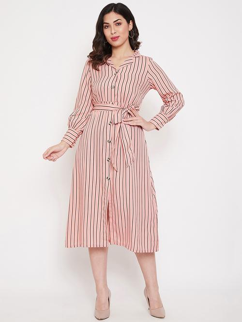 tie front striped shirt dress - 17672766 - Very Small Image - 1