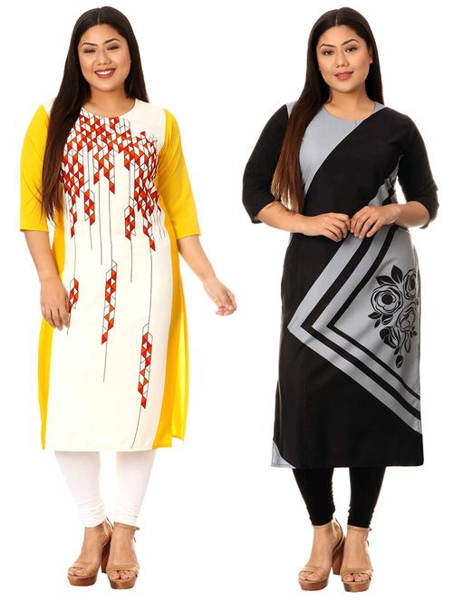 multi colored crepe combos kurta - 17672974 - Very Small Image - 1