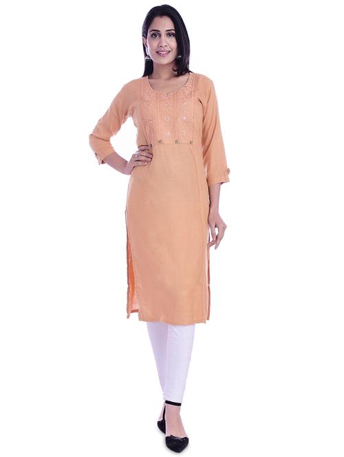 tonal embroidered straight kurta - 17673188 - Very Small Image - 1