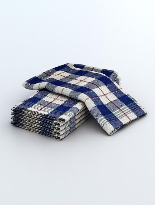 athom trendz dobby checks cotton multipurpose kitchen towel/cleaning cloth 50x50 cm pack of 6 - 17675568 - Very Small Image - 1