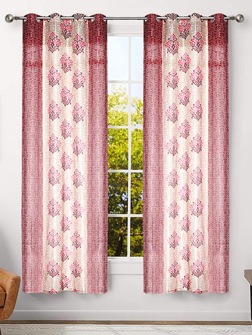 veronica deco 152 cm (5 ft) cotton window curtain (pack of 2) - 17676201 - Very Small Image - 1