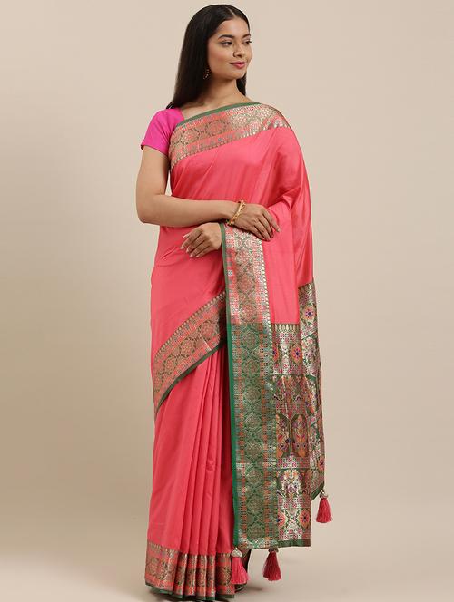 zari work woven saree - 17676536 - Very Small Image - 1