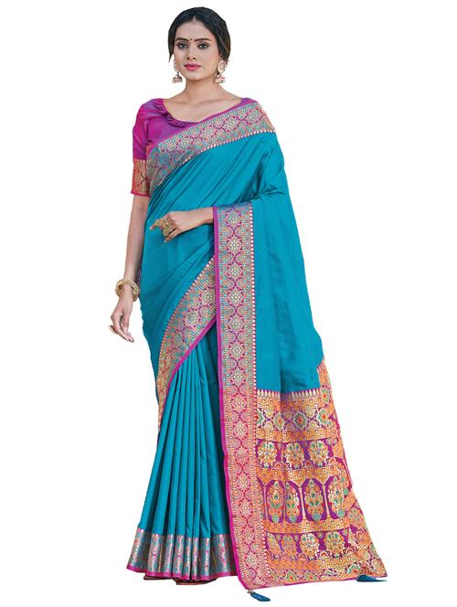zari work woven saree - 17676537 - Very Small Image - 1