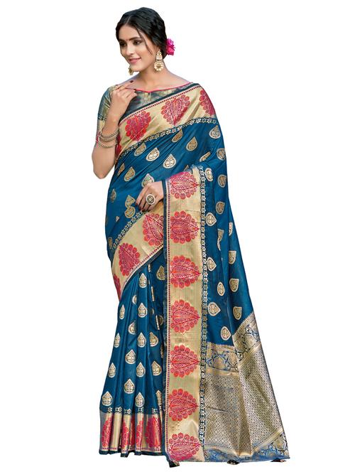 zari work woven saree - 17676556 - Very Small Image - 1